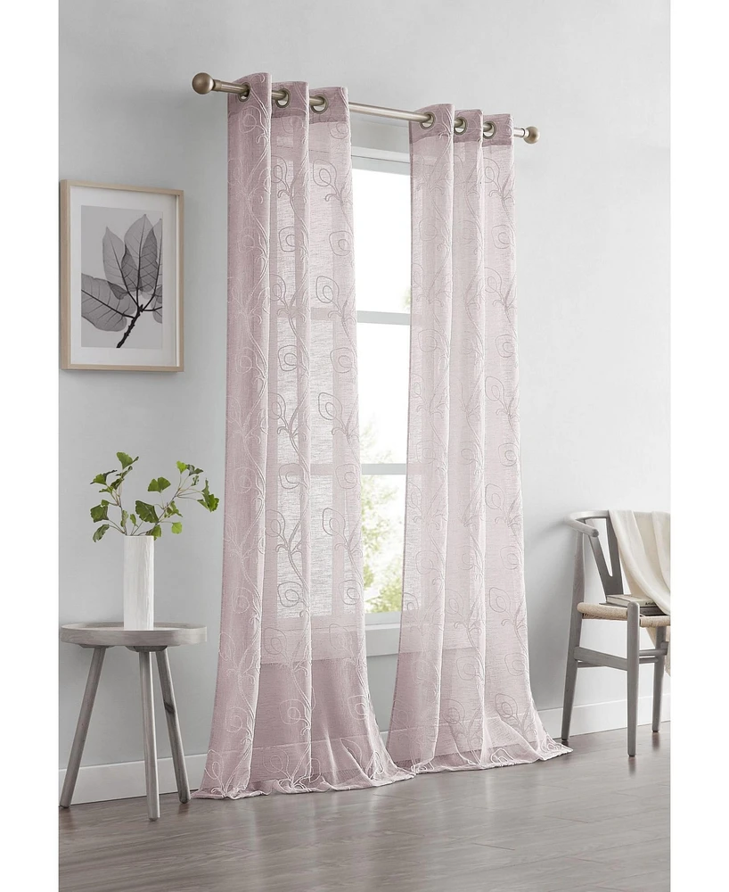 Dainty Home Stella Linen Look 76" W x 63" L Grommet Window Panel Set