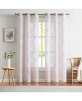 Dainty Home Lea Linen Look 76" W x 96" L Grommet Window Panel Set