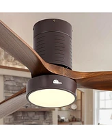 Sofucor 52" Ceiling Fan Low Profile with Lights