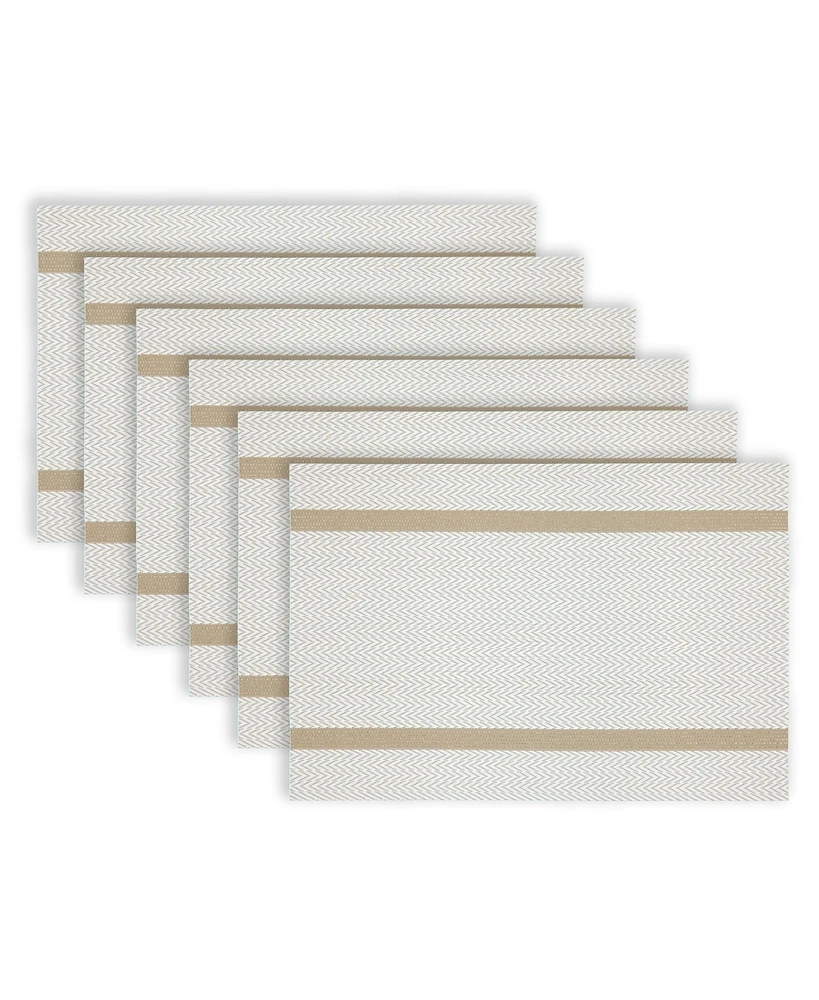 Dainty Home Annandale Texteline Outdoor Dining Set Textured Design Reversible 12" x 18" Rectangular Placemats of 6