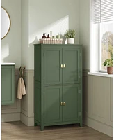 Slickblue Bathroom Cabinet, Floor Storage Cabinet With Adjustable Shelves