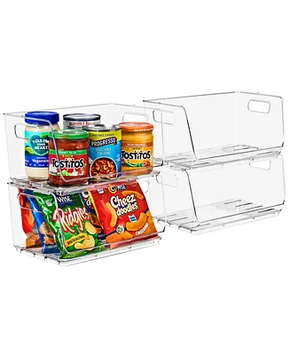 Sorbus Stackable Storage Bins Open Front - Clear Stackable Storage Bins - Pantry Bins for Storage and Organization