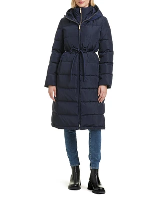 kate spade new york Women's Hooded Maxi Down Coat With Self Tie