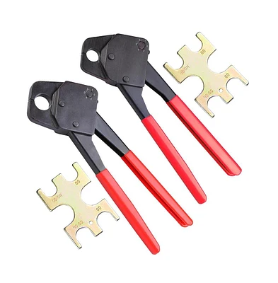 Yescom 1/2" 3/4" Pex Crimper Copper Ring Crimping Tool Kit with Go/no Go Gauge 2 Pack