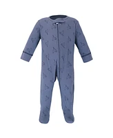 Touched by Nature Baby Boys Organic Cotton Zipper Sleep and Play 3pk, Truck, 6-9 Months