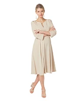 Marion Maternity Empire Waist Nursing Midi Tea Dress Tencel