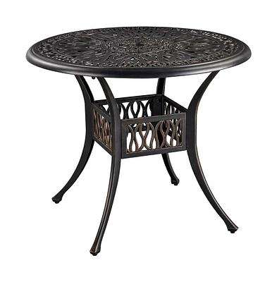 Yaheetech Patio Bistro Table with Umbrella Hole Bronze