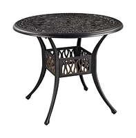 Yaheetech Patio Bistro Table with Umbrella Hole Bronze