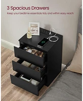 Slickblue Nightstand with Charging Station for Convenient Power Access and Sleek Design