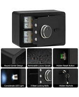 Skonyon 2-Layer Security Safe Deposit Box with Inner Led Light