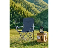 Slickblue Set of 2 Heavy Duty Folding Camping Chairs, 330 lb Capacity, Portable Outdoor Seating