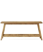 Tribesigns Farmhouse Console Entryway Table: 70.9 Inches All Wood Console Table for Entrance, 2 Tiers Narrow Long Behind Couch Sofa Table, Foyer Entry