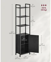 Slickblue 6-Tier Tall Bookcase with Doors – Stylish and Functional Storage Solution