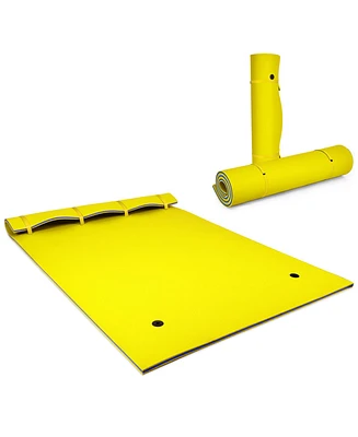 Vebreda 9' x 6' 3 Layer Floating Water Pad Foam Mat -Yellow