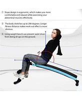 Folding Weight Bench Adjustable Sit-up Board Workout Slant Bench-Blue