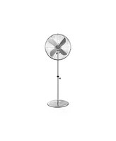 Vebreda 16 Inch Pedestal Standing Fan Oscillating Pedestal Fan with 3 Speeds and Adjustable Height-Silver