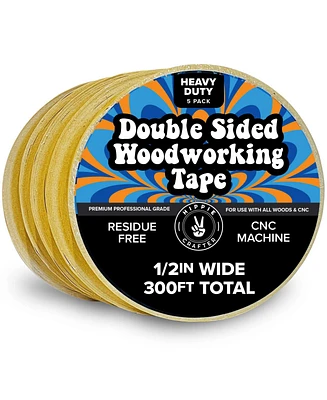 Hippie Crafter 5Pk Double Sided Woodworking Tape 1/2"