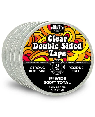 Hippie Crafter 5Pk Clear Double Sided Tape 1/2"