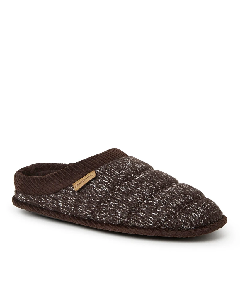 Dearfoams Men's Asher Marled Knit Clog House Slipper