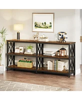 Tribesigns 70.9" Long Console Table with Storage Shelves, Industrial 3