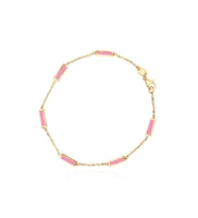 The Lovery Bubblegum Pink Bar Chain Bracelet 14K Gold