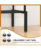 Sugift Double Rod Clothes Garment Rack with Adjustable Heights