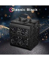 Byootique Makeup Train Case Cosmetic Organizer w/ Mirror Classic Black Artist