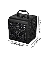 Byootique Makeup Train Case Cosmetic Organizer w/ Mirror Classic Black Artist