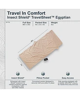 Cocoon Premium - Insect Shield TravelSheet Egyptian Cotton - Sand - Regular