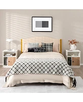 Sugift 2 Pieces 25 Inch Tall Nightstands with Door and 2 Open Shelves-White