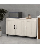 Costway 3-Door Buffet Sideboard Storage Credenza Cabinet Console Adjustable Shelf