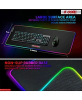 5 Core Large Mouse Pad Computer Mouse Mat with Rgb Light Anti-Slip Rubber Base Easy Gliding Spill-Resistant Surface Extended Mousepad -Kbp 800 Rgb