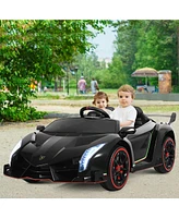 Gymax 12V 2-Seater Licensed Lamborghini Kids Ride On Car w/ Rc & Swing Function Green