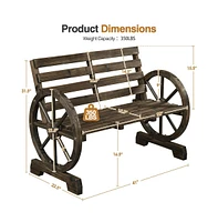Yaheetech 41" Chariot Wheel Modeling Outdoor Garden Bench