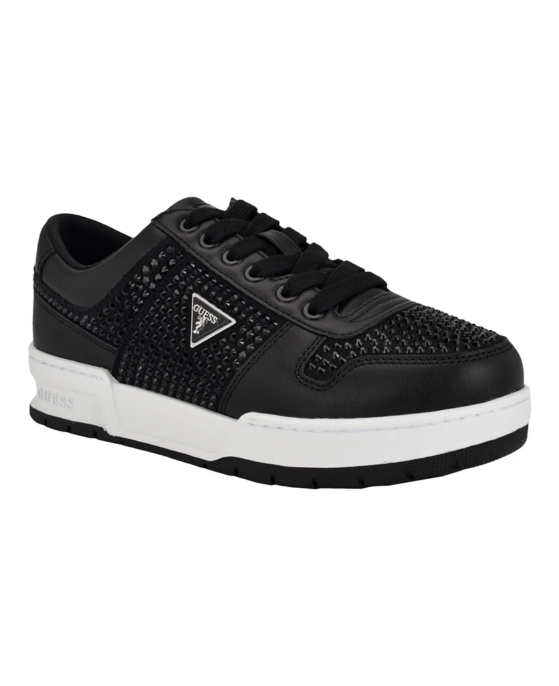 Guess Women's Cieska Triple Triangle Embellished Court Sneakers