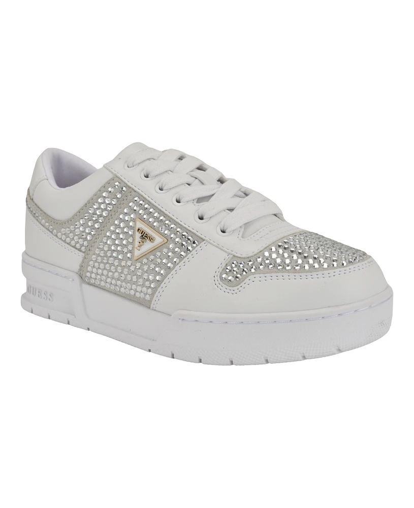 Guess Women's Cieska Triple Triangle Embellished Court Sneakers