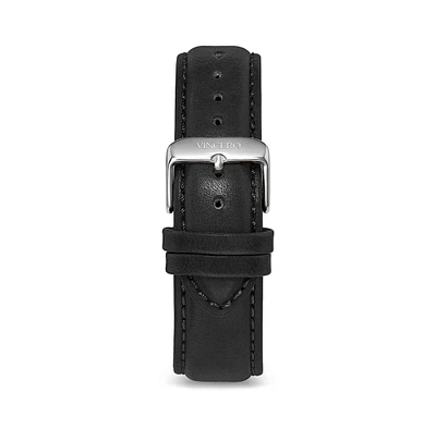 Vincero Gun Metal 22mm Full-Grain Ecco Leather Watch Strap with Quick-Release Pin Buckle