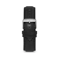 Vincero Gun Metal 22mm Full-Grain Ecco Leather Watch Strap with Quick-Release Pin Buckle