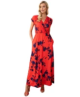 Hotsquash London Women's Faux-Wrap Jersey Maxi Dress