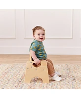 ECR4Kids Stackable Wooden Toddler Chair, 6in, Natural, 2-Pack