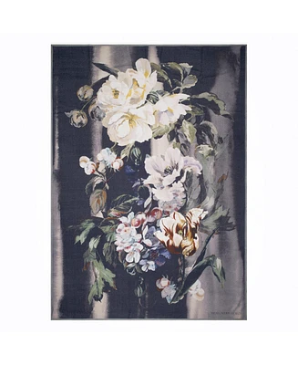 Designers Guild Delft Flower Noir Merino Wool Throw