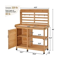 Yaheetech 4-layer Outdoor Garden Potting Bench Table with Cabinet