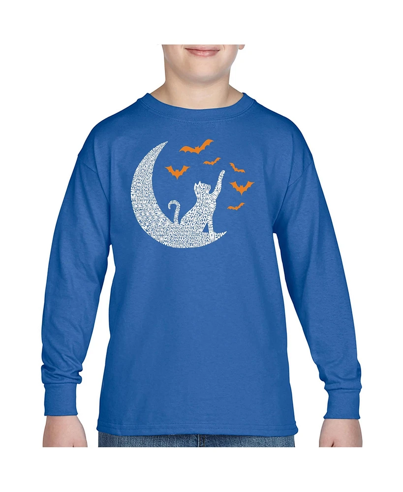 La Pop Art Boys Lunar Bats Word Long Sleeve T-Shirt