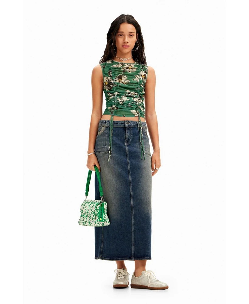 Desigual Women's Denim midi skirt