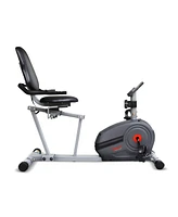 Sunny Health & Fitness Essentials Series Magnetic Smart Recumbent Bike with Exclusive SunnyFit App Enhanced Bluetooth Connectivity