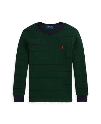 Polo Ralph Lauren Toddler and Little Boys Striped Waffle Cotton Long Sleeve Tee