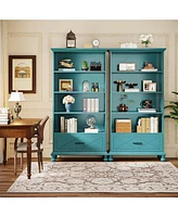 Tribesigns 6-Shelf Bookcase with Drawer, 71 Inch Tall Floor Standing Bookshelf Solid Wood Legs, 6-Tier Large Open Display Storage Book Shelf for