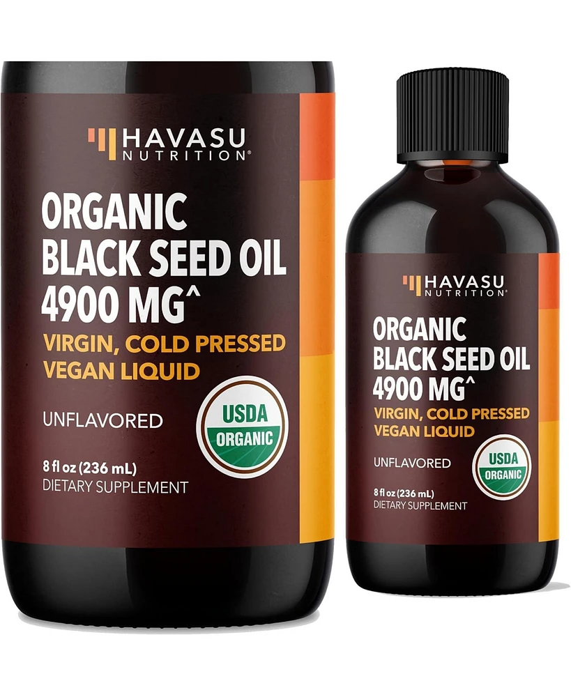 Havasu Nutrition Organic Black Seed Oil Cold Pressed Liquid | For Immune Support & Digestive Health | 8 Fl Oz