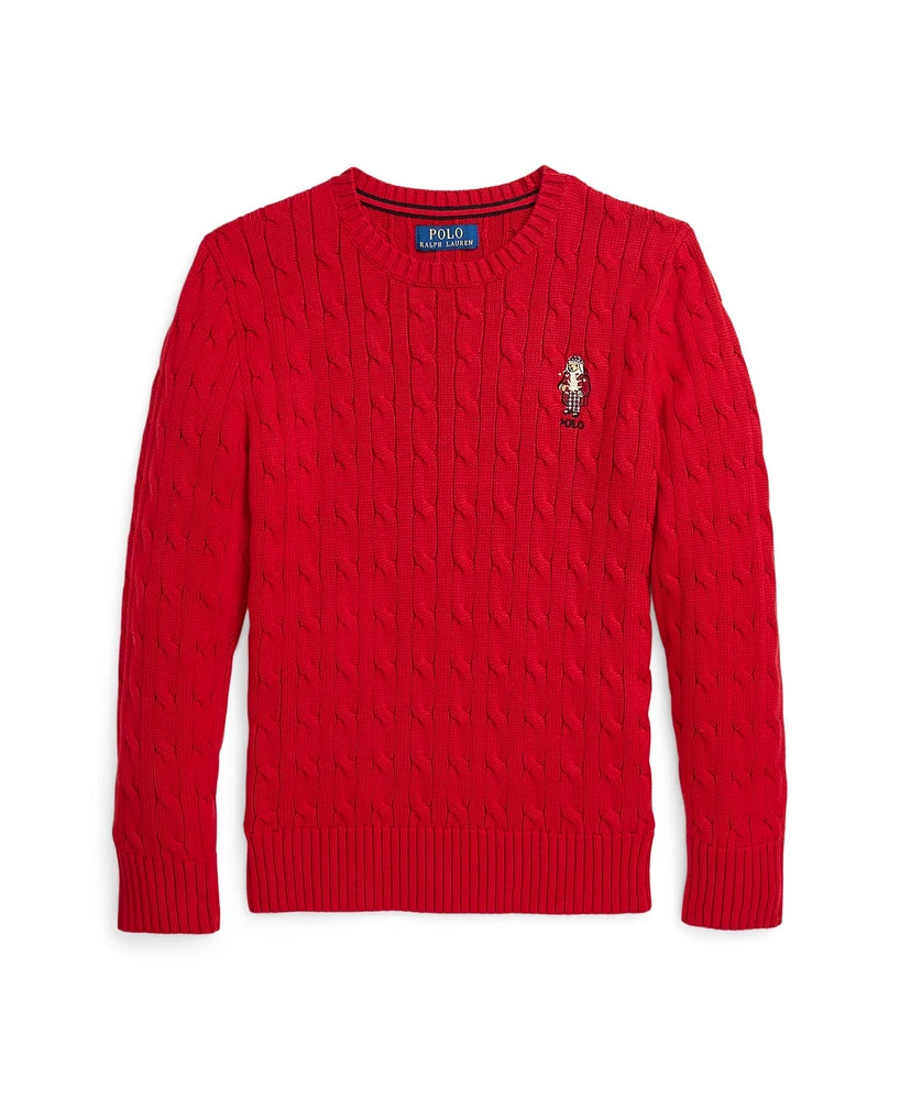 Polo Ralph Lauren Big Boys Bear Cable-Knit Cotton Sweater