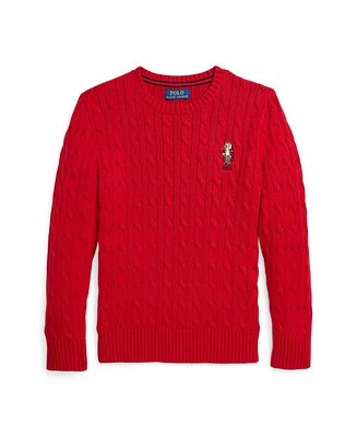 Polo Ralph Lauren Big Boys Bear Cable-Knit Cotton Sweater